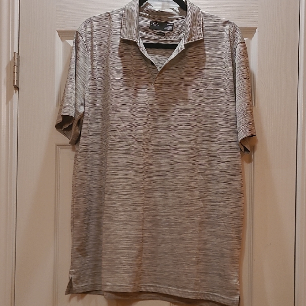Oakley Men's Heathered Gray Golf Polo Sz XL